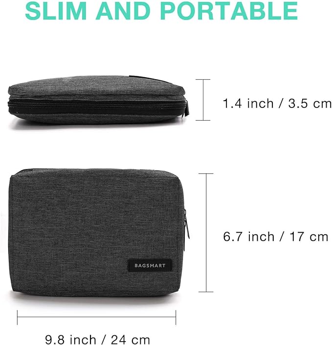 BAGSMART Travel Electronics Organizer, Phone SD Card, Men Women, Black | Travel Cord Organizer, For Travel Essentials, Cable Organizer for Phone & SD Card, For Men & Women - Image 6