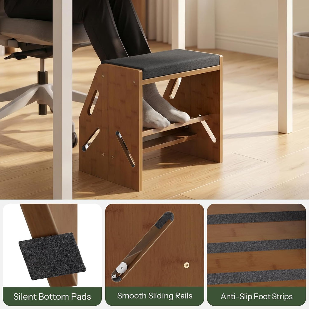Adjustable Foot Rest Under Desk with Cushion and Non-Slip Design - Image 7