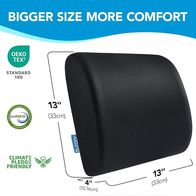 Lumbar Support Pillow for Office Chair, Office Home Essentials,Gifts for Mom,Dad, Back Support Pillow for Car, Chair Cushions,Back Pain Relief Improve Posture,Mesh Cover Double Adjustable Straps - Image 7