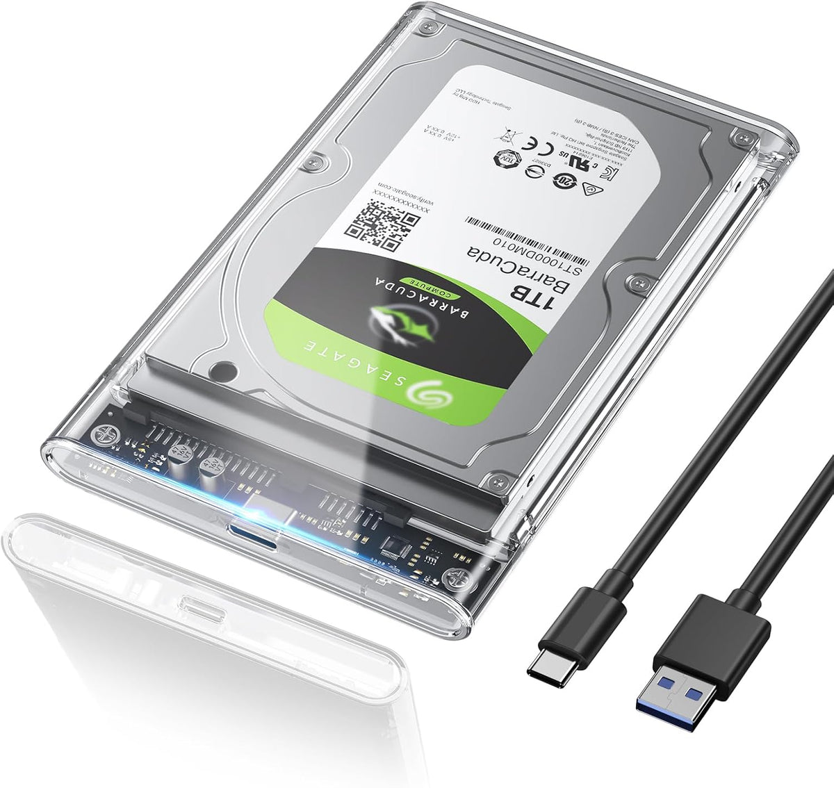 POSUGEAR 2.5'' External Hard Drive Enclosure, 6Gbps USB C 3.1 Gen 2 by POSUGEAR