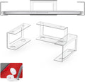 BRAINWAVZ Transparent Under Desk Laptop Holder Mount with Adhesive & Screw in, Devices Upto 1.8" Thick for Laptops, Macbooks, Surface, Cable Box, Routers, Keyboard, Modems, Network Switch & More by BRAINWAVZ