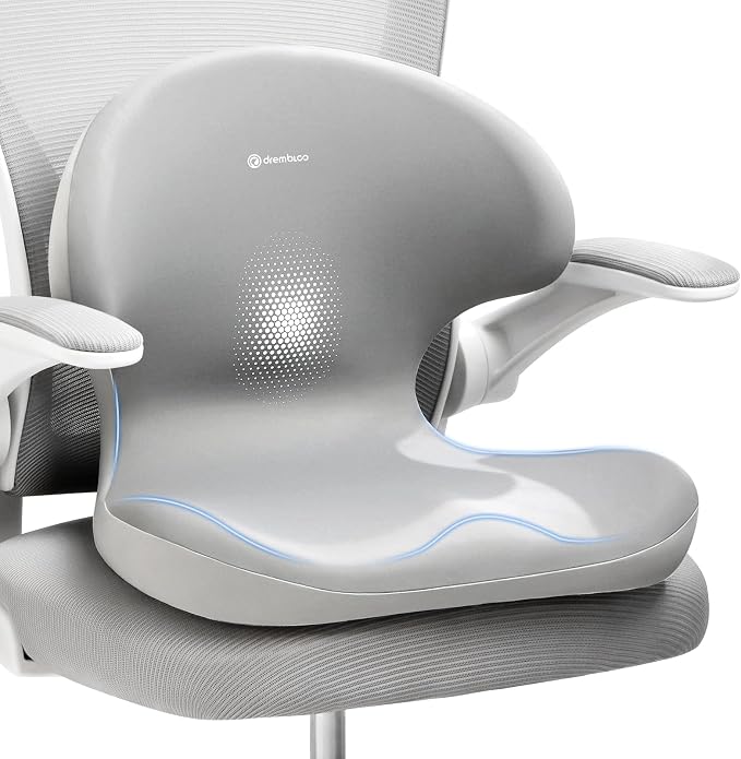 Ergonomic Seat Cushion, Premium Memory Foam Office Chair Seat Cushions with L-Shaped Design by drembloo