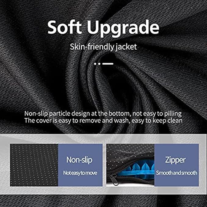 Gel Seat Cushion, Jumbo&Thick Gel Cushion Chair Pads with Non-Slip Cover for Home Office Car Seat Wheelchair, Soft Breathable Honeycomb Seat Pads for Relieve Hip Pain, Blue 20x20x1.9inch - Image 6