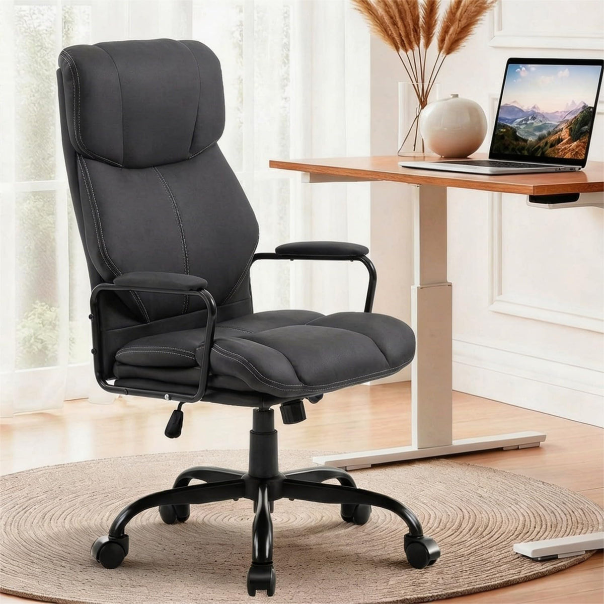 Dark Gray Big and Tall Ergonomic Executive Office Chair by ECOTOUGE