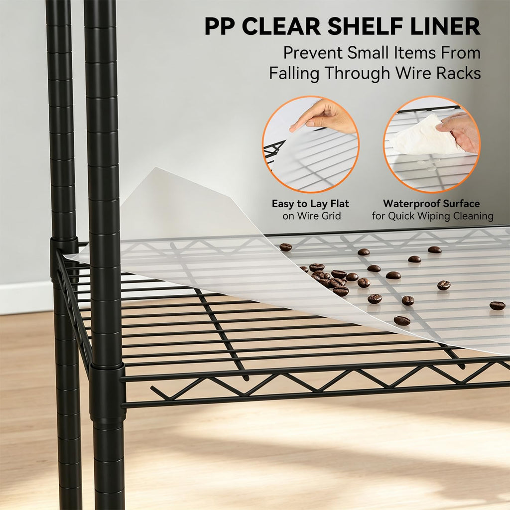 BestOffice | 6-Tier Wire Storage Shelves with PP Shim | 18x45x82 | Black - Image 4