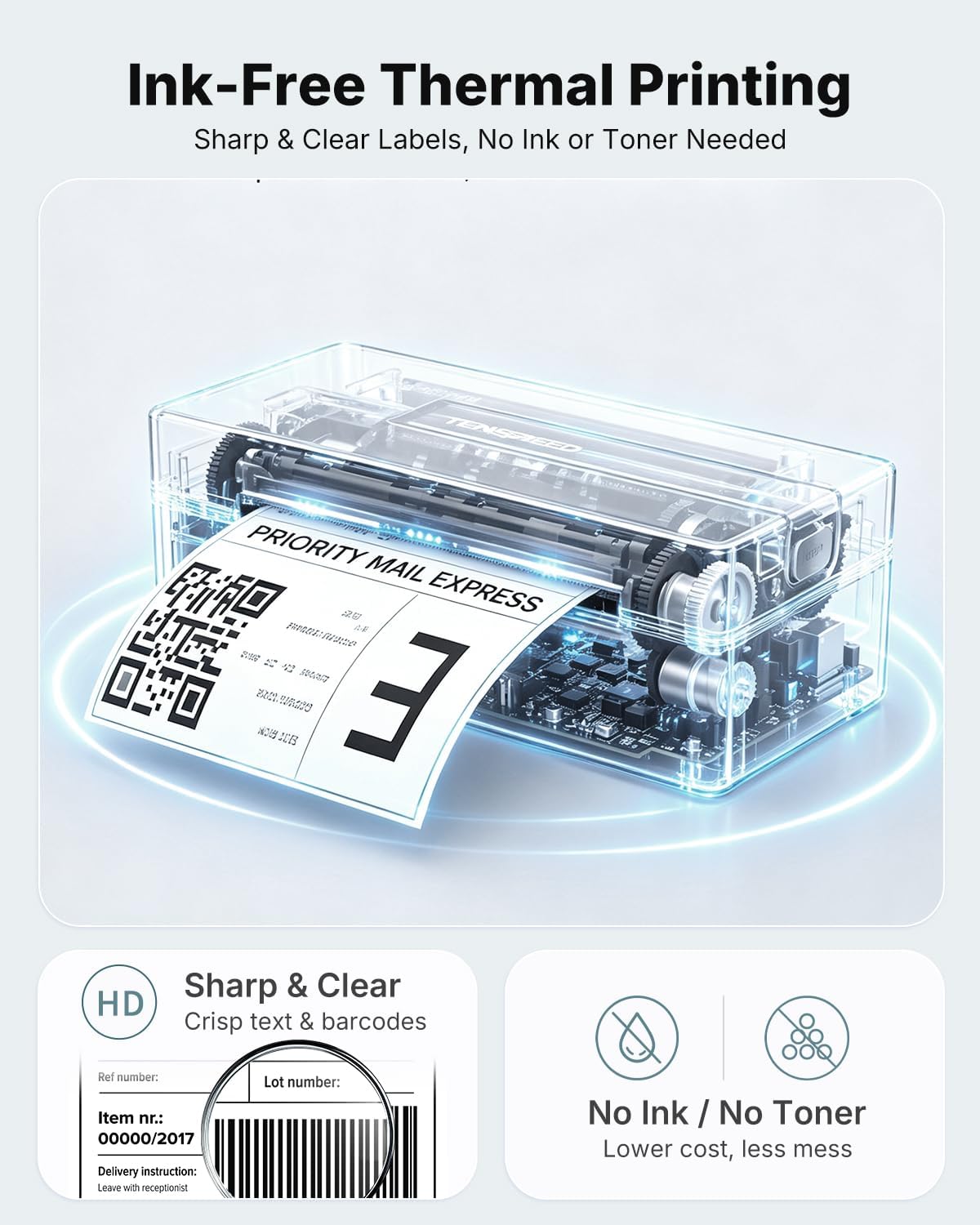4x6 Bluetooth Thermal Shipping Label Printer, Black - Image 5