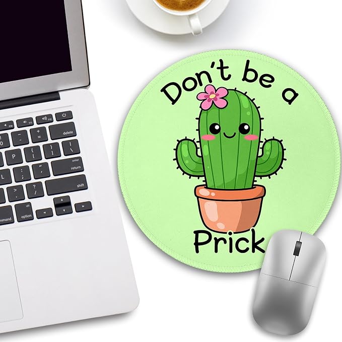 Funny Cute Work Mouse Pad, Small Round Mousepad for Desk, Laptop | Mini Travel Wireless Mice Pad for Computer, Office Accessories, Coworker Gifts, 8.6 x 8.6 inch - Image 3