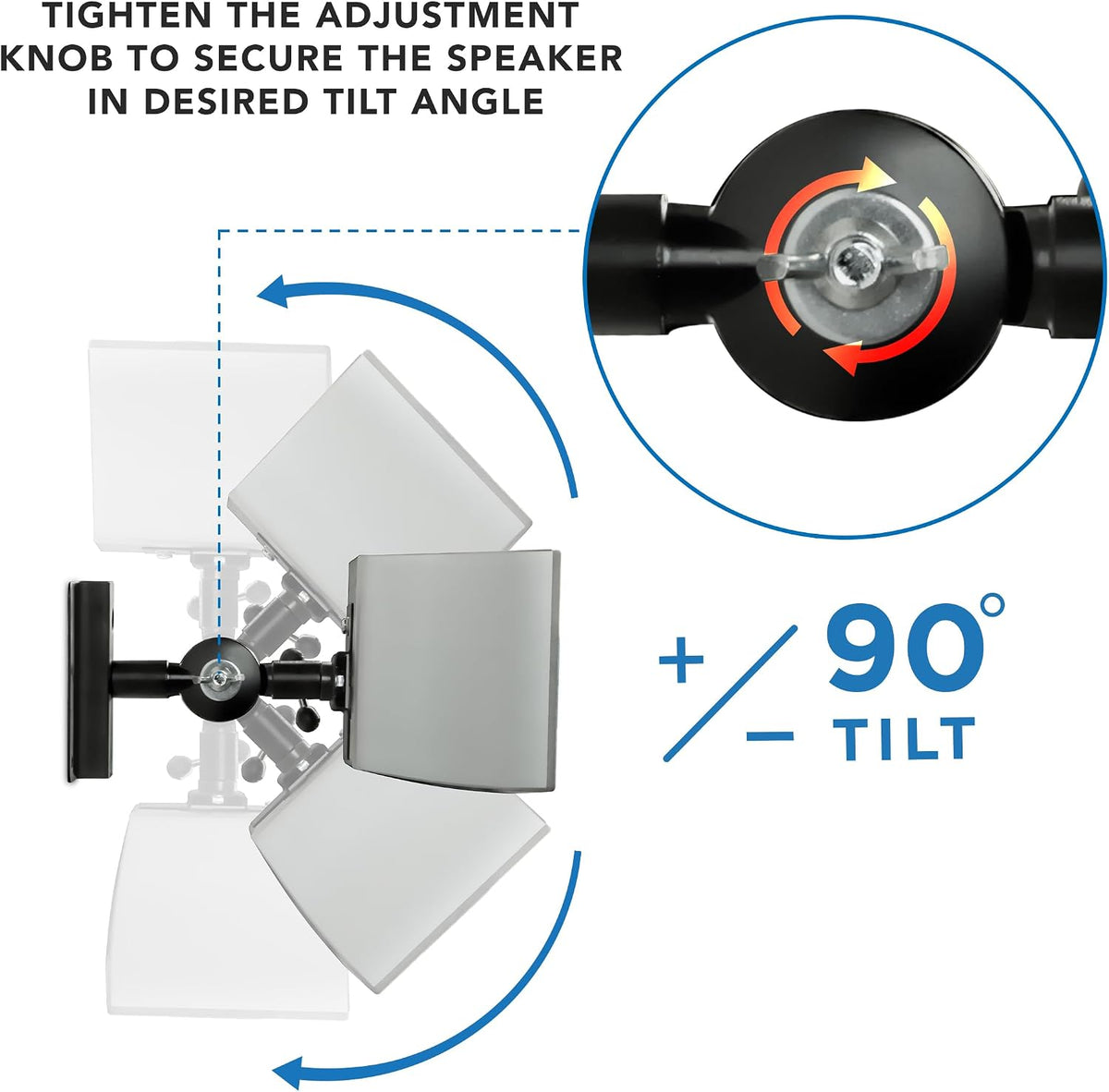 Mount-It! Speaker Mount for Wall and Ceiling, Low Profile Heavy Duty, Anti-Theft, Universal for Channel Surround Sound and Satellite Speakers, Black, 2 Mounts - Image 6