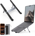 [Ultra Compact] Foldable & Portable Laptop Stand for Desk, Lightweight Tablet Stand for Business Travel, Library, Cafe, 6 Level Height Ergonomic Aluminum Computer Holder for 10-16" Laptops by SODI