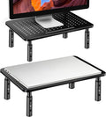 La Jaco Monitor Stand Risers for 2 Monitors, 3 Height Adjustable Monitor Stand with Pen Holder, Dual Monitor Riser Laptop Riser for Office, Home, School Supplies, 2 Pack, Black by LaJaco