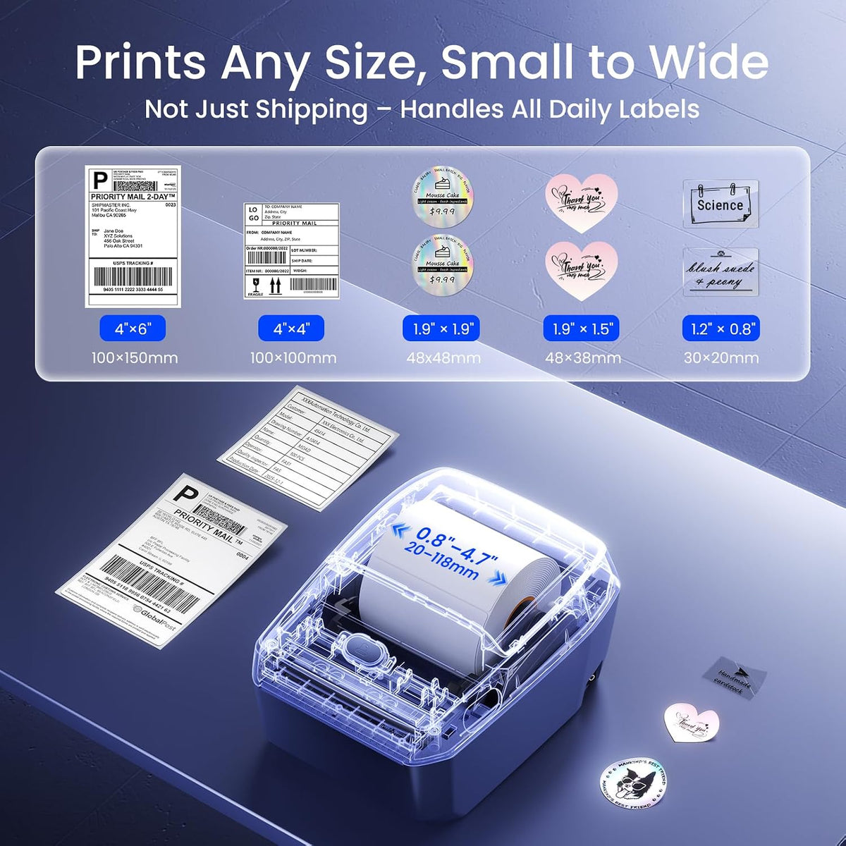 CLABEL G4 4x6 Shipping Label Printer with Built-in Paper Bin Small Business - Image 7