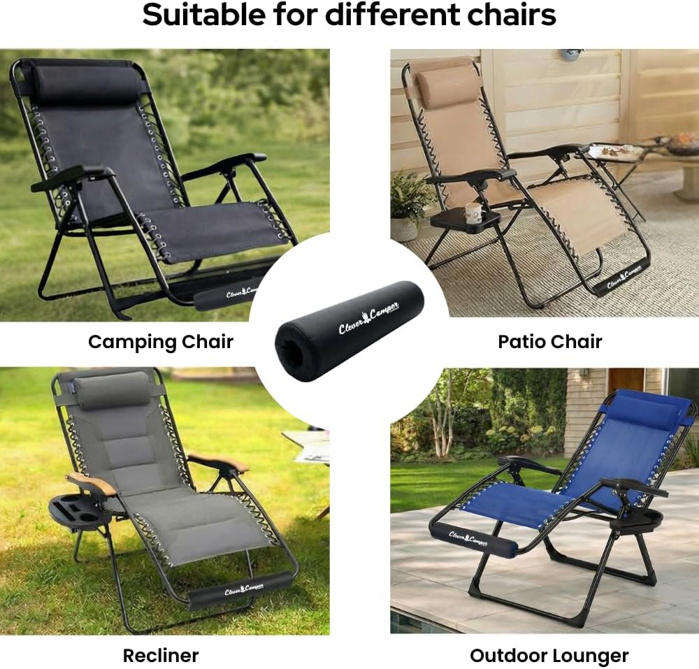 Zero Gravity Chair Foot Rest Cushion L 17.75" Black - Image 2