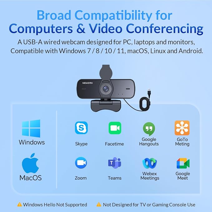 EasyCam 4K Webcam, CDAF Autofocus, Auto Light Correction, 77°FOV | Computer Camera with Dual Mics, Privacy Cover, Plug & Play, for Zoom/Teams/Skype/Google Meet - Image 9