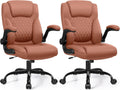 Leather Office Chair, PU Home Computer Desk Chairs with Ergonomic Back Support, 360°Swivel Free，Small Gaming Chair with Wheels and Adjustable Armrests, for Short People Use by Brick Attic