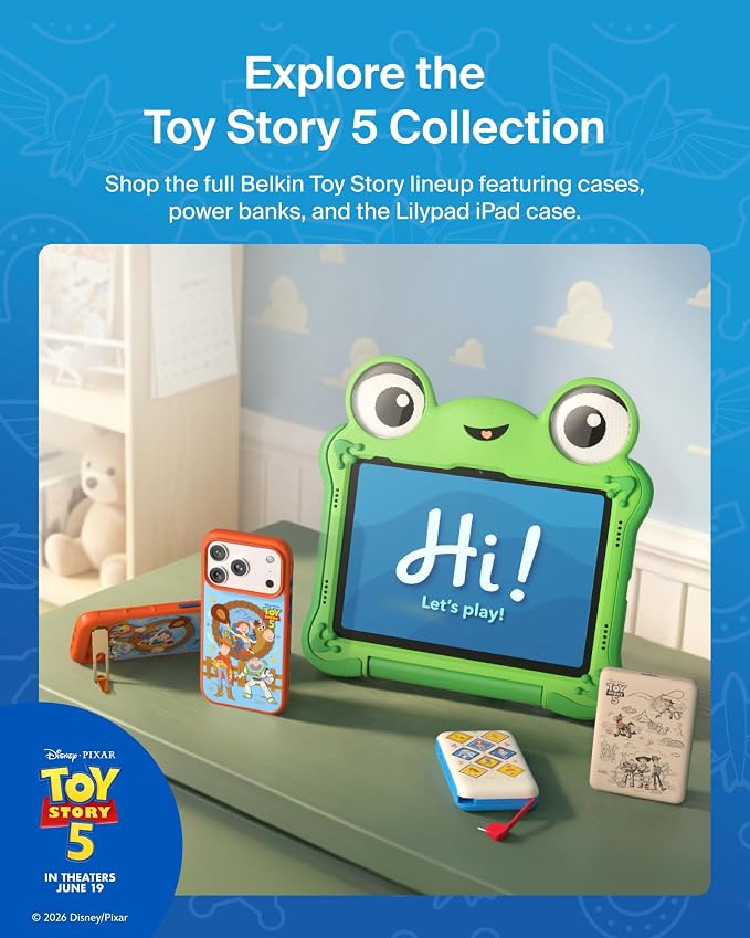 Belkin Disney Toy Story 5 10000mAh 20W USB C Power Bank, Portable Charger | Fast Charging, Integrated USB C Cable, Extra USB C Port, iPhone 17, iPad, Samsung Galaxy S26, Charge 2 Devices - Image 10