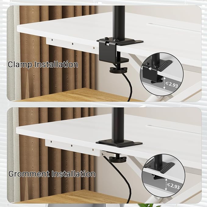 JOY worker 32" Standing Desk Converter, Height Adjustable Stand Up Riser | White Desktop Sit to Stand Riser with Fixed Keyboard Tray, Monitor and Laptop Workstation, Particle Board, for Home Office - Image 8