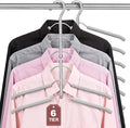 Space Saving Clothes Hangers,6 Tier Non Slip Shirt Hangers Closet Organizer | Space Saving Coat Hanger with Foam Padding,Closet Organizers and Storage for Shirts, Sweaters, Jackets, 2 Pack, Gray by DOIOWN