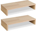 TEAMIX 2-Pack Monitor Stand Riser 20 inch, Wood Desk Computer Shelf, Maple | For 2 Monitors, Laptop, Printer, TV, PC, Keyboard Storage, Space-Saving, Ergonomic, Organizer for Home Office Gaming Vanity by TEAMIX
