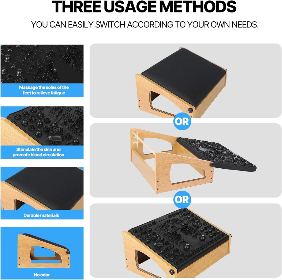 Ergonomic Foot Rest Under Desk,4 Adjustable Height Foot Stool - Image 2