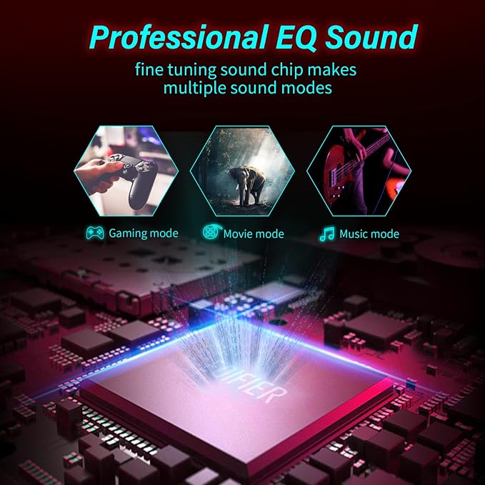 Edifier G2000 32W PC Gaming Computer Speakers for Laptop Mac Desktop Computer Woofer Speakers Bluetooth USB 3.5mm AUX Inputs RGB Lights Multimedia Speakers Red - Image 3
