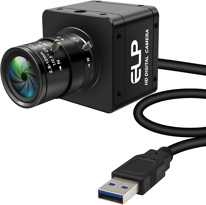 Global Shutter Color USB3.0 Camera,120FPS 200FPS Ultra High Frame Rate Webcam,1920x1200 Max Resolution with 2.8-12mm 4X Manual Zoom Lens,Plug and Play for High Speed Motion Analysis 3D Printer by IFWATERUSBCAMERA