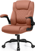 Leather Office Chair with Ergonomic Back Support | Computer Chair with Adjustable Armrests and 360° Swivel Wheels for Home office and Short people by StellaMia