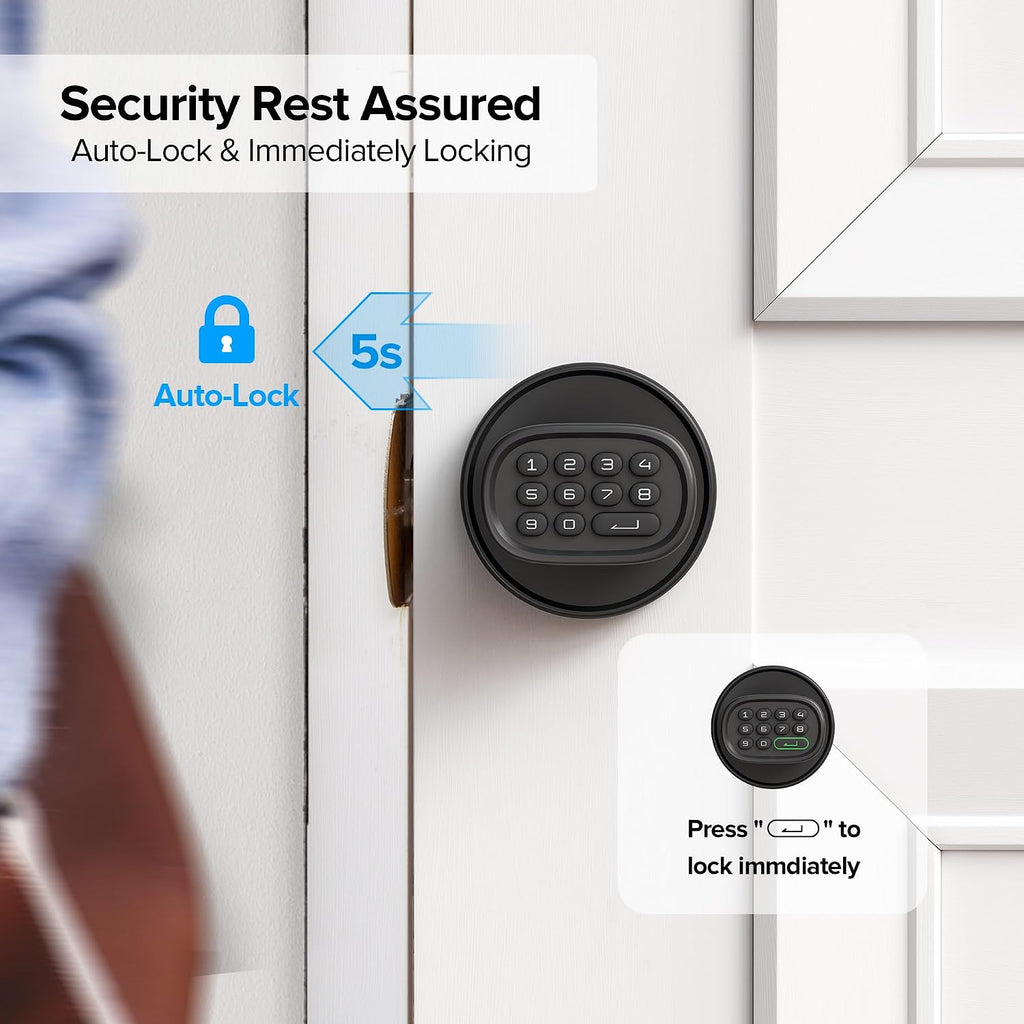 M1 Door Knob with Keypad Keyless Entry for Interior, Black - Image 4