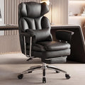 DUMOS Ergonomic Home Office Desk Chair, Executive Chair, PU Leather | Big Tall High Back, Lumbar Support, Reclining Height Adjustable, Computer Gaming, Footrest Swivel Wheels, Black by DumosLifestyle