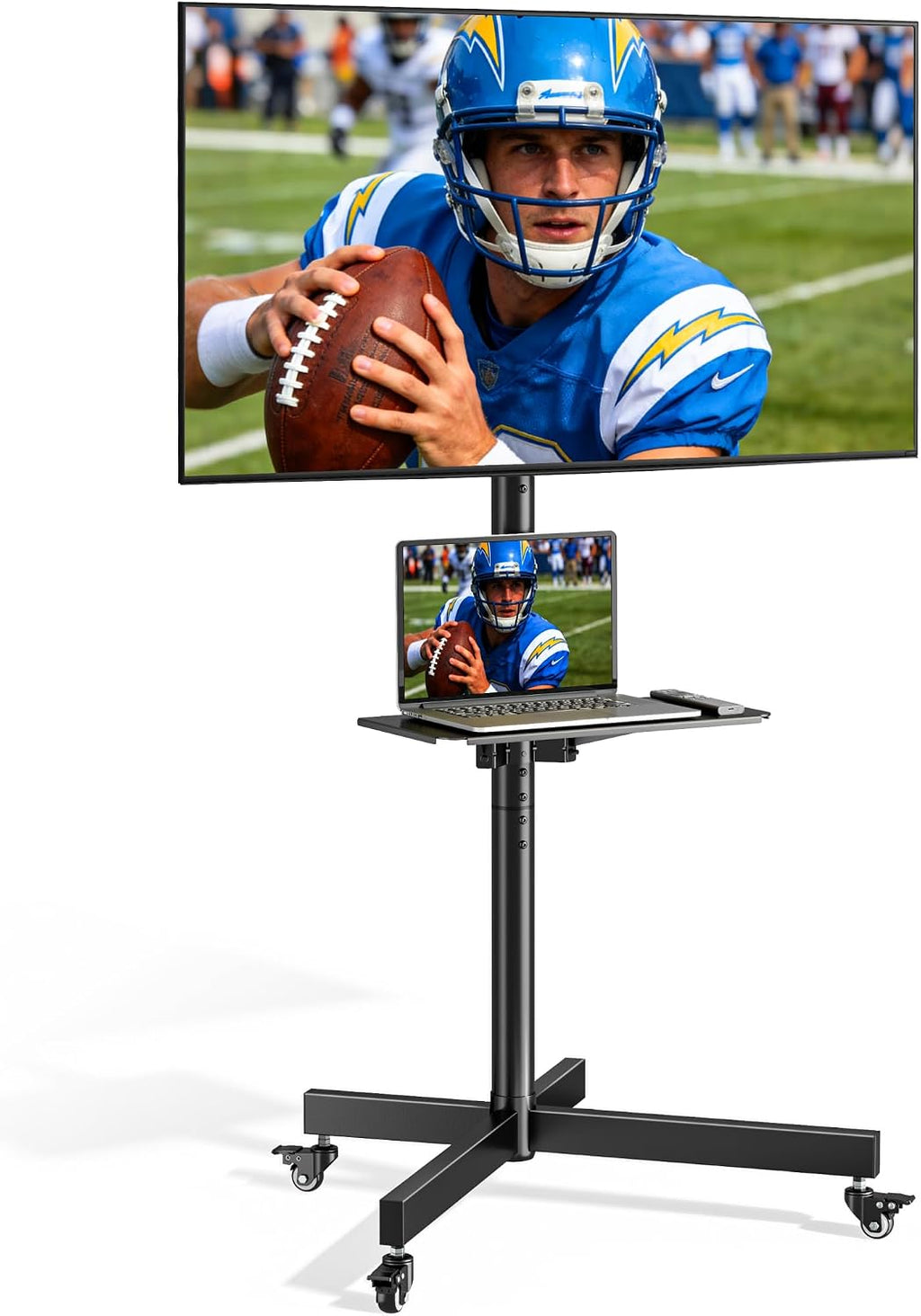 Heavy-Duty Rolling TV Stand for 23-60" TVs, 121 lbs by ECOTINY