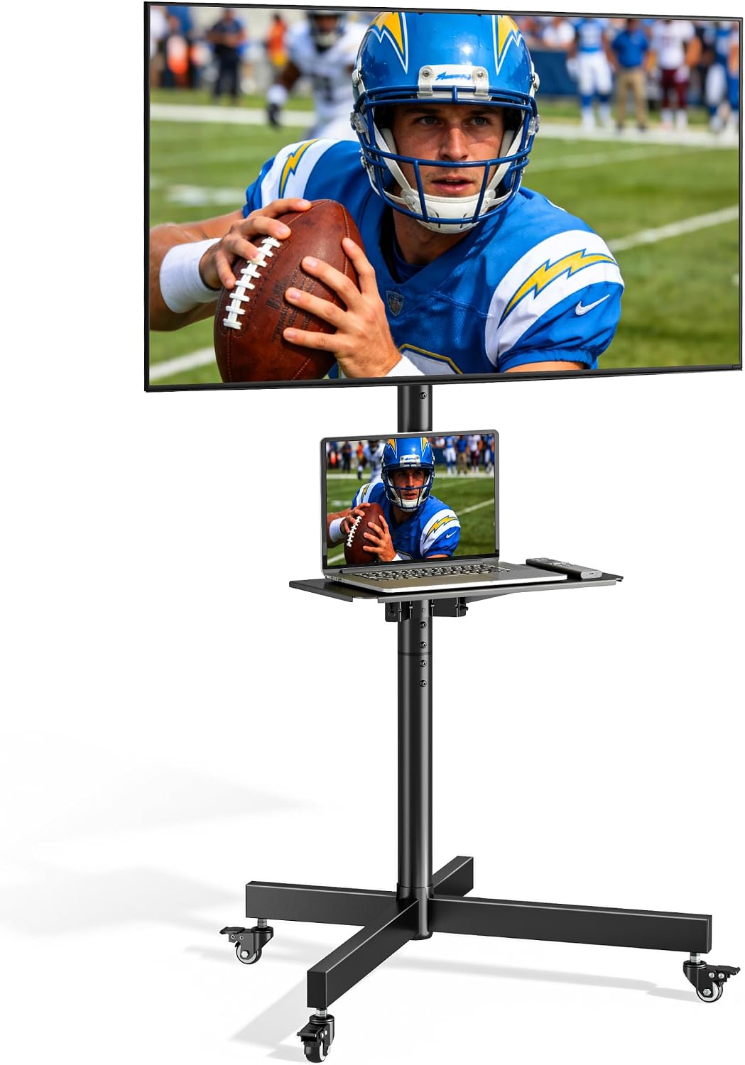 Heavy-Duty Rolling TV Stand for 23-60" TVs, 121 lbs by ECOTINY