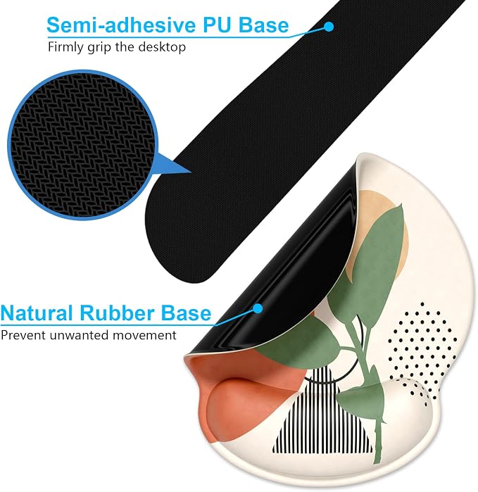Dapesuom Keyboard Wrist Rest and Mouse Pad with Wrist Support, Memory Foam Cushion for Keyboard and Mouse Set, Ergonomic Desktop Pad Rests with Non Slip Base for Easy Typing & Pain Relief, Painting - Image 6