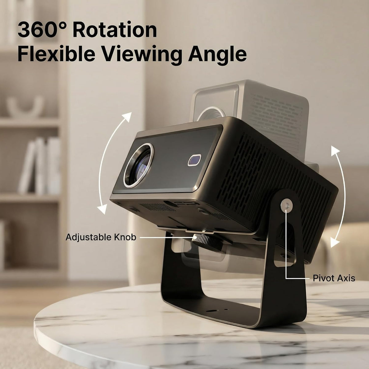 DAWASAPAT MINI Tabletop Projector Holder Mount with 1/4" Screw & Cable Ties, Easy Setup Stand for Most Projectors for Home, Office, Outdoor Projection - Image 4