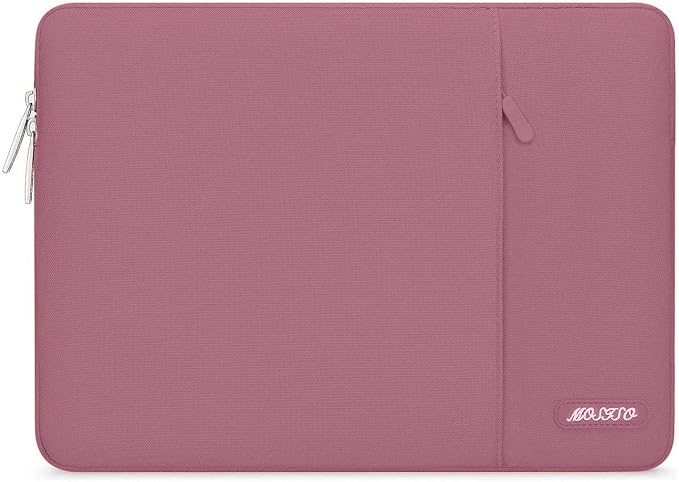 MOSISO Laptop Case 16 inch, 15-15.6 inch Laptop Sleeve Bag with Pocket | Compatible with MacBook Pro 16 M5 M4 M3 M2 M1, HP Acer Dell Lenovo ASUS, Polyester Vertical Computer Bag, Dusty Rose by MOSISO