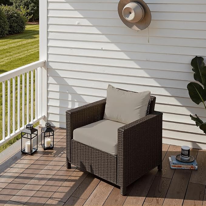 PatioGlow Outdoor Seat Cushion Set 24 x 24 x 4 Inch, Waterproof & Fade Resistant Patio Furniture Cushions with Removable Cover, Thick Deep Seating Pads for Outside Chair Sofa Couch - Image 5