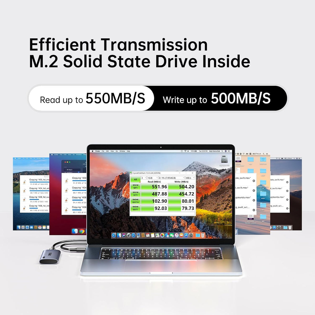 SSK 2TB Portable SSD External Hard Drive Solid State Drive Up to 550MB/s - Image 2