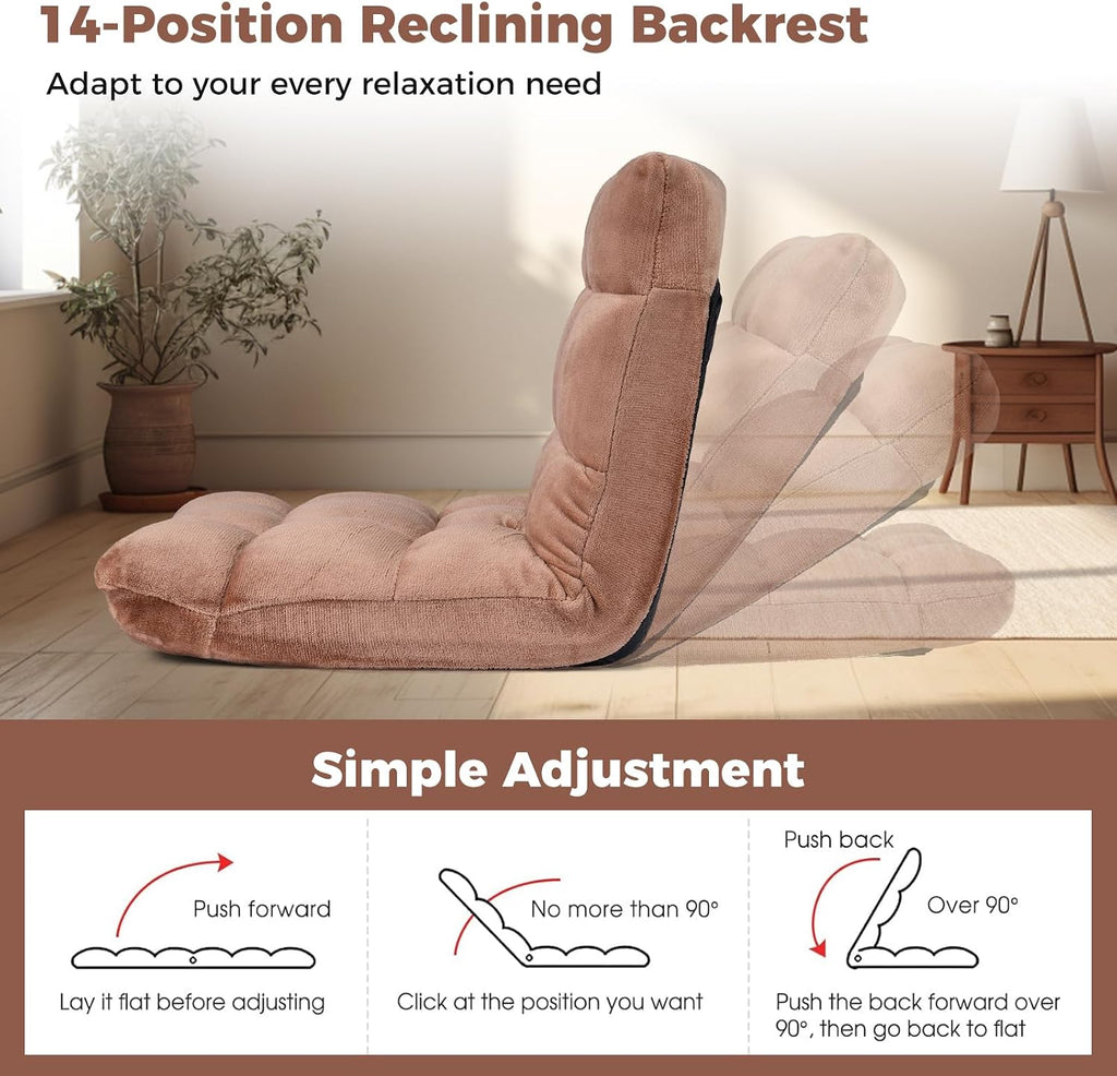 Memory Foam Floor Chair with 14-Poistion Adjustable Back Support - Image 4