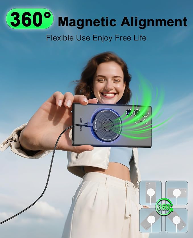 Wireless Charger 2Pack 6FT 15W Samsung Magnetic MagSafe Charger | Wireless Fast Charging Pad for Galaxy S26 S25 Ultra/S24 FE/S23 Ultra/S22/S21/Z Google Pixel 9 8a 7a 8 7 Pro | Strong Magnet - Image 7