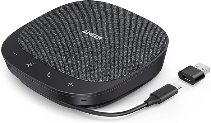 Anker PowerConf S330 USB Speakerphone for Home Office, Plug and Play | Conference Microphone, 360° Voice Coverage, Smart Voice Enhancement, Powerful Sound, Desktop PC Speaker, Online Meetings by Unknown