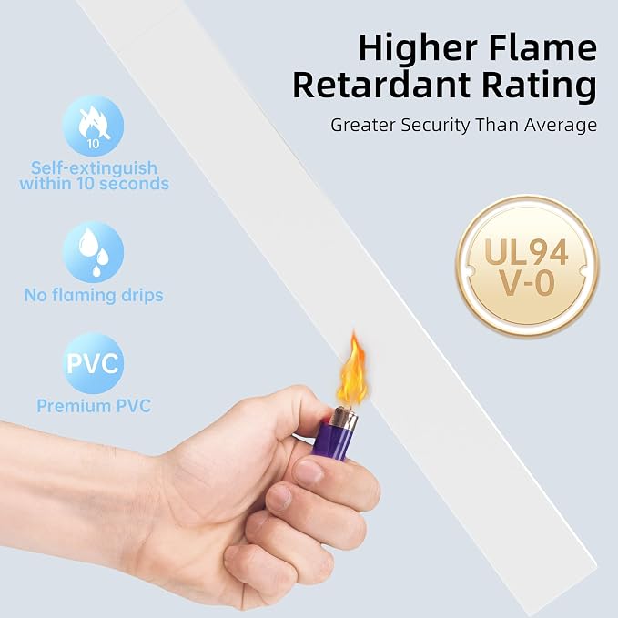Delamu 63in Cable Hider, Cord Covers for 3-4 Wires on Wall, Paintable Cord Hider, Easy to Use Wire Covers for Cords, Wire Hiders for TV on Wall, Cable Cover Cable Management, W 1.18in H 0.60in - Image 7