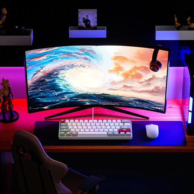 Newmen GM610 60% Wireless Mechanical Gaming Keyboard RGBBacklit BrownSwitch | 60% Wireless Gaming Mechanical Keyboard,Wired/Bluetooth/2.4G RGB Backlit, Anti-Ghosting Keys,Programmable,Hot-Swappable - Image 5
