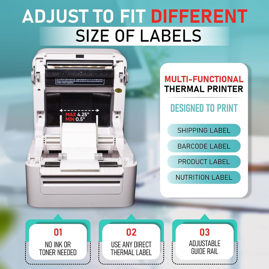 Arkscan 2054K-AP Auto Peel Shipping Label Printer, Separate Label from Backsheet Automatically, Print on Windows Mac Chromebook on USB, Wireless When Connect to Bluetooth-Enabled Windows iOS Android - Image 5