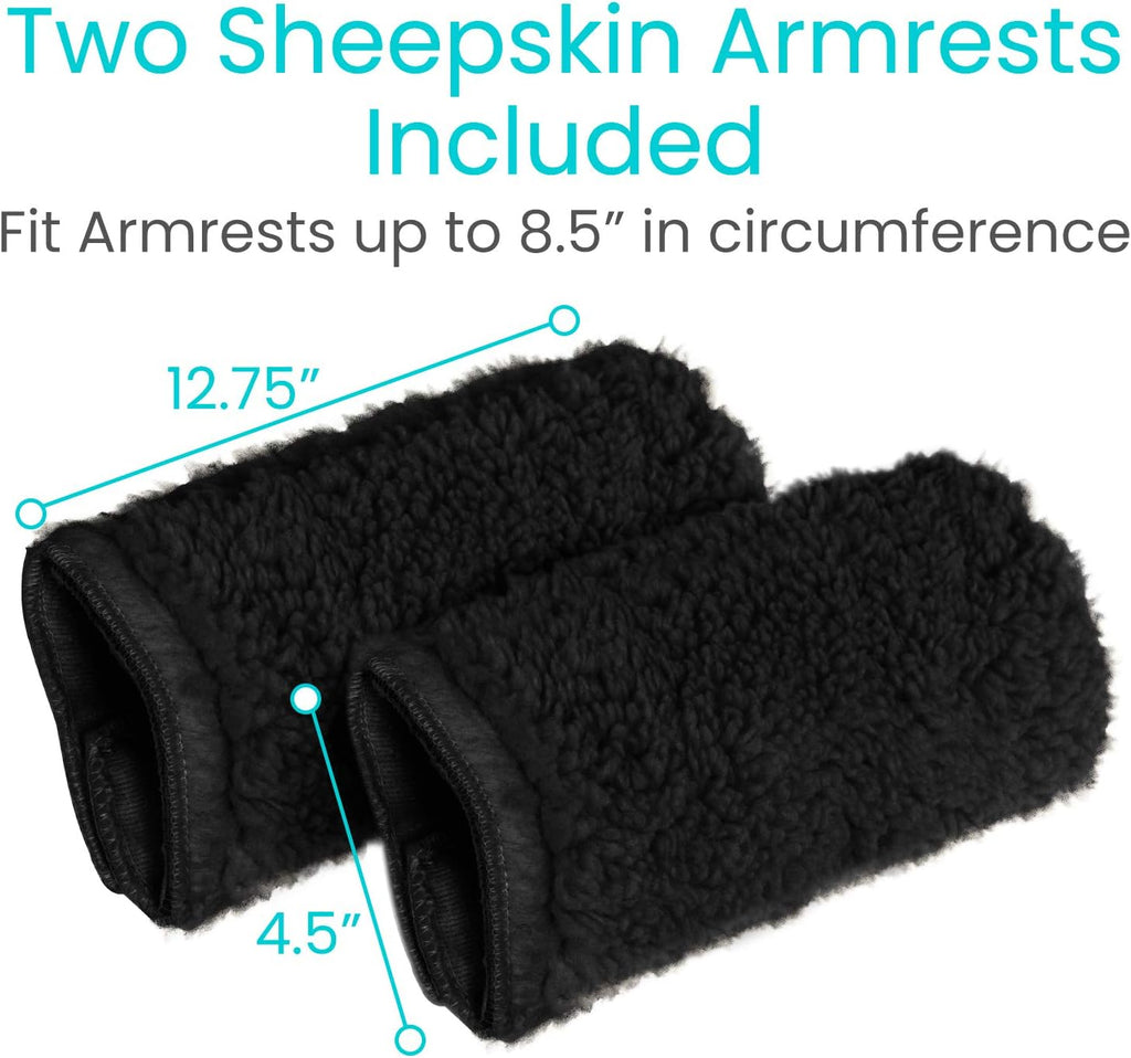 Vive Wheelchair Armrest Pads (2 PCS) - Memory Foam Sheepskin Cushion - Image 6