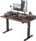 Klicelor 48 x23 Inch Electric Standing Desk with Drawers, Adjustable Height Small Sit Stand Desk for Home Office, Compact Computer Workstation with Storage– Dark Walnut by Unknown