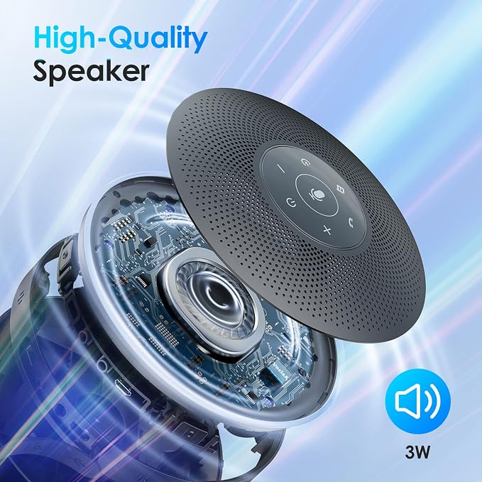 EMEET M220 Bluetooth Speaker, Daisy Chain/Use Alone up to 16 attendees | Professional Wireless Speakerphone 360°Voice Pick-up 8 AI Noise Cancellation Mics Skype Speakerphone for Conference Calls - Image 6