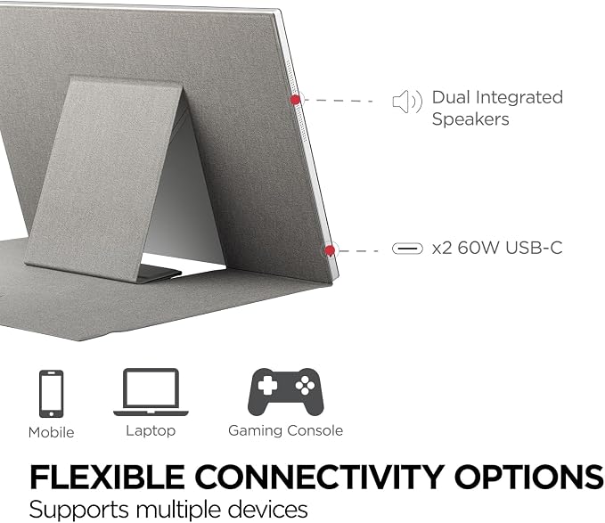 ViewSonic VG1656N 16 Inch 1200p Wireless Portable Monitor, IPS for Improved Workflows and Second Screen Productivity, Built-in Stand and Battery, 60W USB-C, and WiFi Dongle Inputs - Image 8