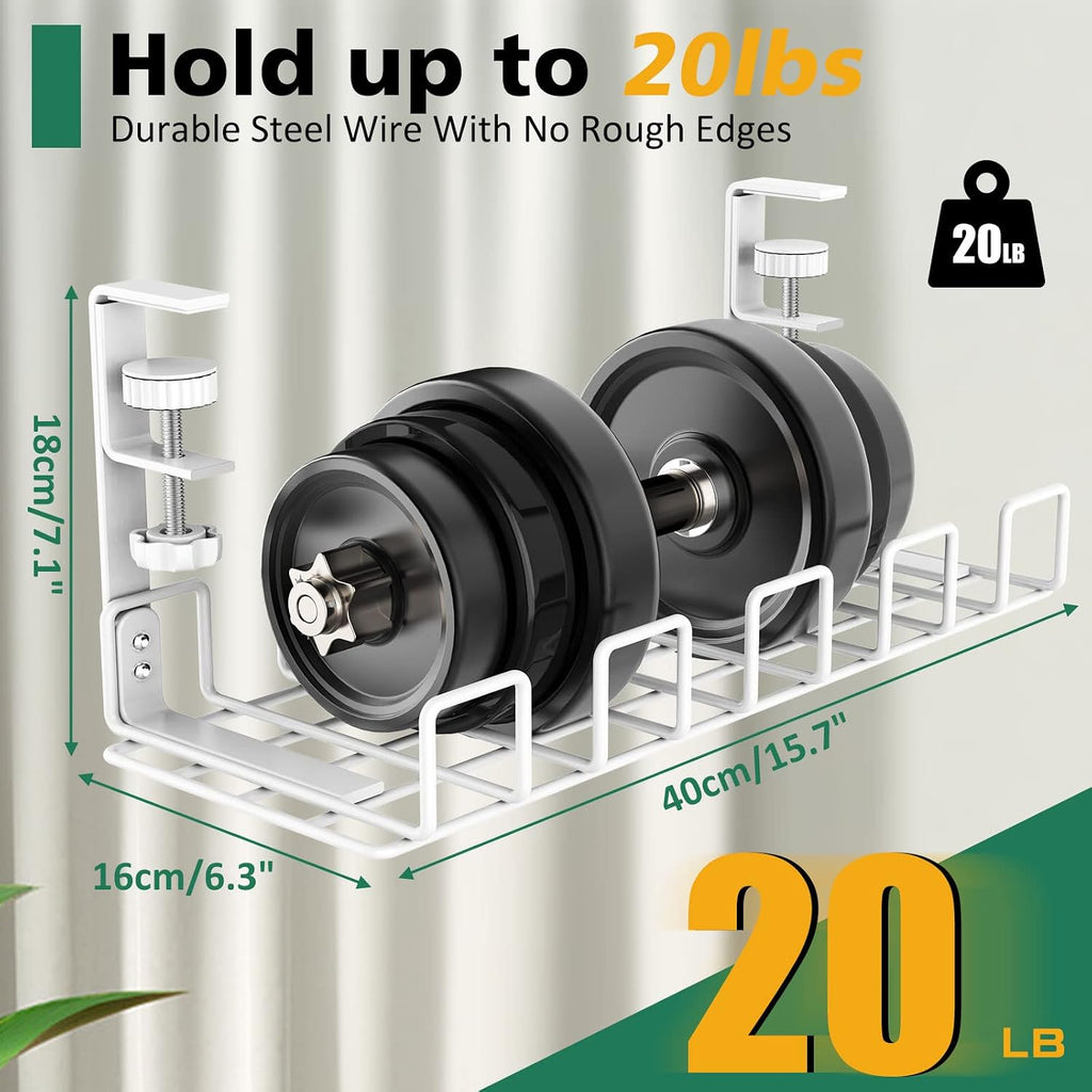 Under Desk Cable Management Tray No Drill Steel 15.7" - Image 4
