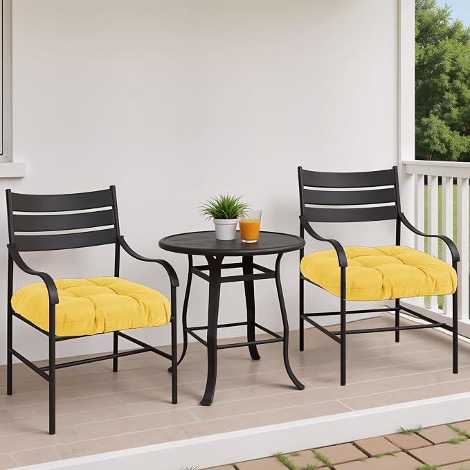 MTMR 2Pcs Outdoor Chair Cushions, Patio Furniture Seat Pads, Waterproof | 2Pcs , waterproof cover, PP cotton, u-shaped, no-fading, thick patio seat pads for outdoor wicker furniture in yard, 19x19x4 - Image 2