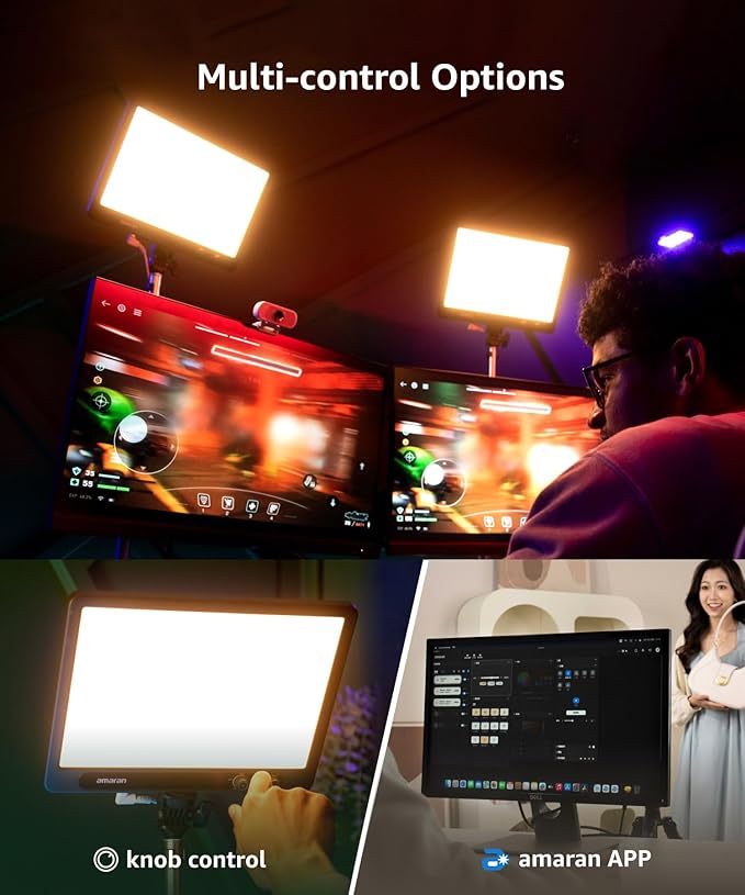 amaran Verge Bi-Color Edge-lit Rectangular Panel,26W Soft LED Video Light | Adjustable CCT,APP Control Professional Studio Light for Streaming, Gaming Studio,Recording and Video Conferencing White - Image 2