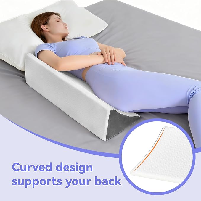Vekkia Wedge Pillow for Side Sleeping, Back Support with High-Density Foam | Pillow Wedge for Side Sleeper, idea for Pregnancy Support, Back Pain, Bedsore Prevention,Surgery Recovery,Removable Cover - Image 3