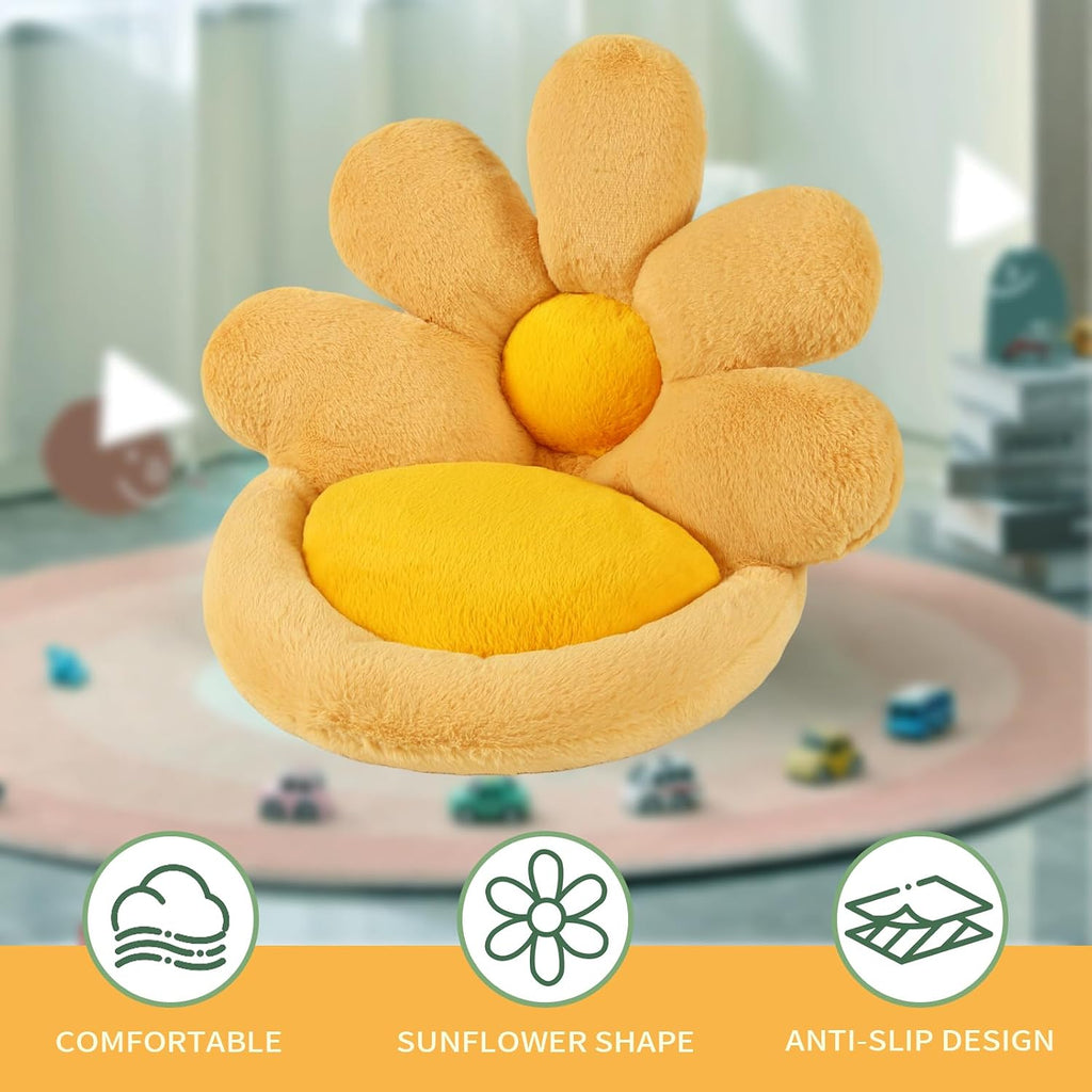 Ditucu Flower Shape Chair Pillow Cute Seat Cushion 19 inch Comfy Lazy Sofa Floor Pillows Dorm Seating for Bedroom Decor Orange - Image 8
